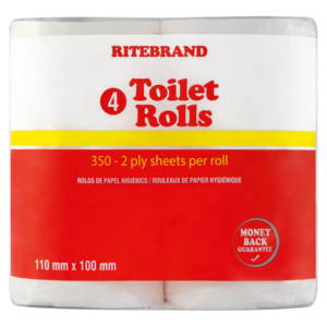 Ritebrand 2 Ply Toilet Rolls 4 Pack