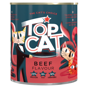 Top Cat Hearty Beef Flavoured Cat Food Can 820g