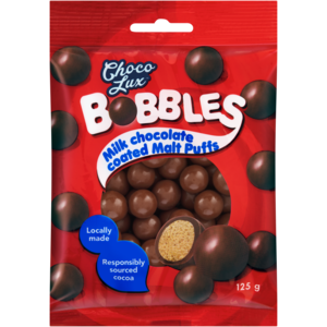 Choco Lux Bobbles Milk Chocolate Coated Malt Puffs 125g