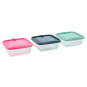Home Discovery Square Disc Container 680ml 3 Pack
