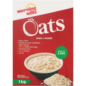 Morning Mills Wholegrain Oats 1kg