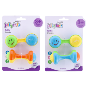 Jolly Tots Dumbell & Shaker Rattle 3 Months+ (Colour May Vary)