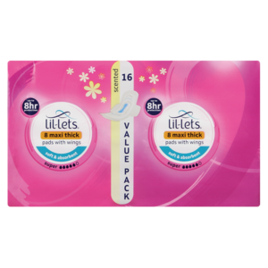 Lil-Lets Scented Super Winged Maxi Thick Pads 16 Pack