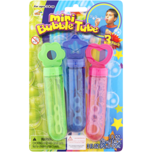 Rainbow Bubbles Flower Star & Heart Mini Bubble Tube Set 3 Pack