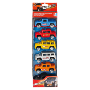Pull Play Plastic Cars 6 Pack