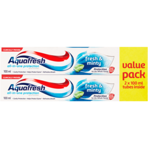 Aquafresh Fresh & Minty Toothpaste 2 x 100ml