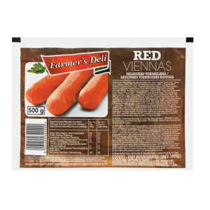 Farmer's Deli Red Viennas Pack 500g