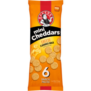 Bakers Cheese Mini Cheddars Pack 6 x 33g