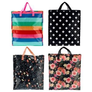 Top Zip Prints Shopping Bag 39cm (Design May Vary)