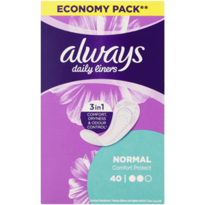 Always Comfort Protect Daily Liners 40 Pack