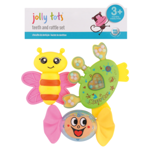 Jolly Tots 3+ Months Teeth & Rattle Set 3 Piece