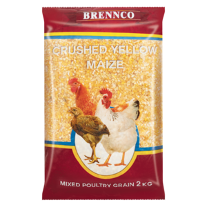 Brennco Crushed Yellow Maize Mixed Poultry Grain Food 2kg