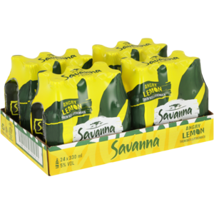 Savanna Angry Lemon Premium Cider Bottles 24 x 330ml