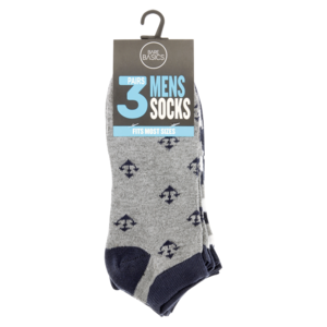 Bare Basics Mens Sneaker Socks 3 Pack