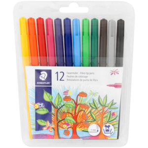 Staedtler Multicoloured Fibre Tip Pen Set 12 Piece