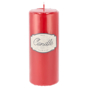 Unscented Red Pillar Candle 17cm