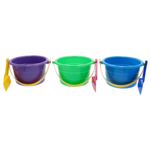 Zeus Round Beach Bucket with Spade (Colour May Vary)