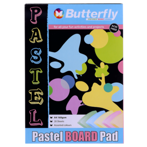 Butterfly A4 Pastel Project Board Pad 20 Pages