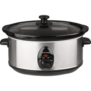 Platinum Oval Glass Slow Cooker 3.5L