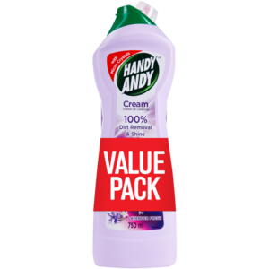 Domestos Lavender Multipurpose Bleach & Handy Andy Lavender Cleaning Cream Value Pack 2 x 750ml