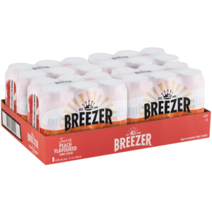 Breezer Peach Spirit Cooler Cans 24 x 440ml