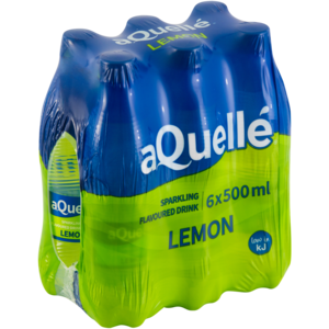 aQuellé Lemon Flavoured Sparkling Drink 6 x 500ml