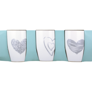 Heart Sketch Coffee Mug Set 3 Piece
