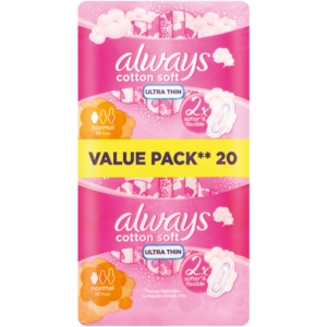 Always Ultra Cotton Soft Normal Sanitary Pads 20 Pack