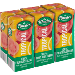 Rhodes Quality 100% Tropical Fruit Juice Blend 6 x 200ml