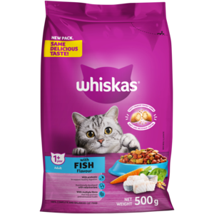 Whiskas Fish Flavour Adult Dry Cat Food 500g