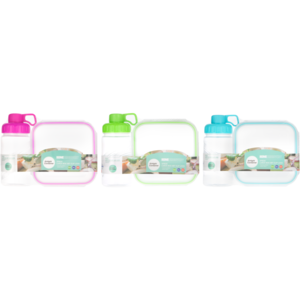 Home Discovery Clip Lock Lunch Box & Bottle Set 2 Piece (Colour May Vary)