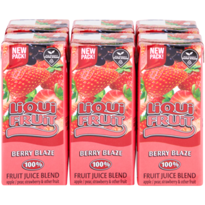 Liqui Fruit 100% Berry Blaze Flavoured Juice Blend Boxes 6 x 200ml
