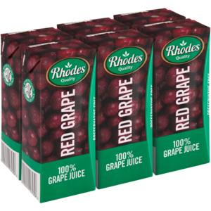 Rhodes Quality 100% Red Grape Juice 6 x 200ml