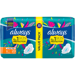 Always Ultra Thin Normal Sanitary Pads 20 Pack