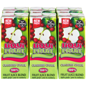 Liqui Fruit Cranberry Cooler Juice Boxes 6 x 200ml