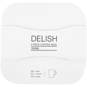 Delish Coffee Mugs 4 x 350ml
