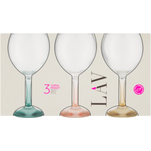 Bali Wine Glasses 3 Pack (Colour May Vary)