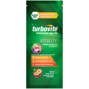 Turbovite Vitality Alcohol Free Passion Fruit Flavoured Syrup Sachet 10ml