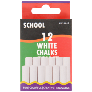 School White Chalk Sticks 12 Pack