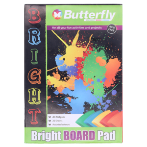 Butterfly A4 Bright Paper Board Pad 20 Pages