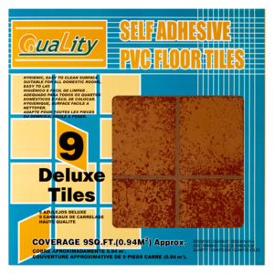 Quality Brown Pattern Self Adhesive PVC Floor Tiles 9 Pack