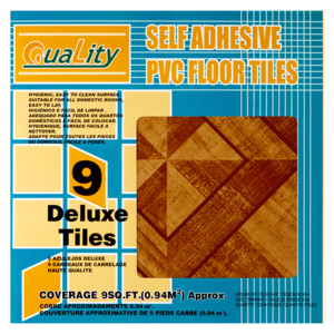 Quality Brown Self Adhesive PVC Floor Tiles 9 Pack