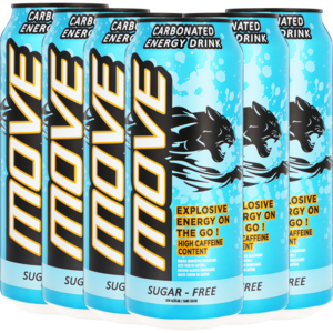 Move Carbonated Sugar Free Energy Drinks 6 x 500ml