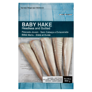 Cape Point Frozen Headless & Gutted Baby Hake 800g