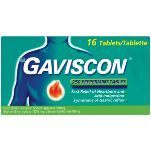 Gaviscon Peppermint Anti-Acid Tablets 16 Pack