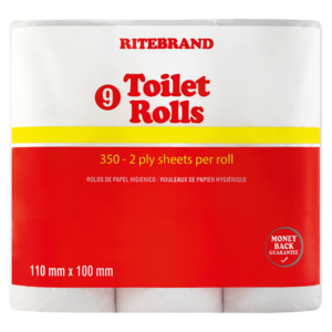 Ritebrand 2 Ply Toilet Rolls 9 Pack