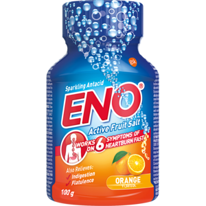 Eno Active Fruit Salt Orange Flavoured Anti-Acid Effervescent Tablets 100g