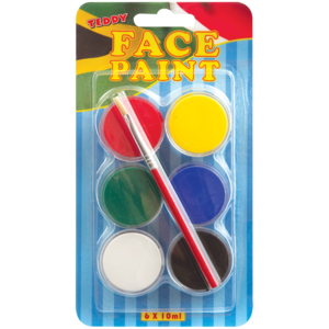 Teddy SA Flag Face Paint Including Brush 6 x 10ml