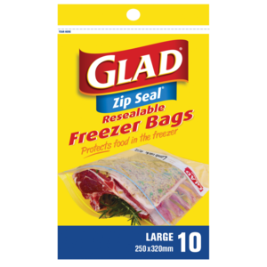 Glad Resealable Freezer Bags 10 Pack