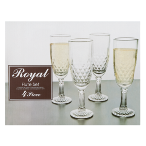 Royal Flute Glass 4 Piece Set